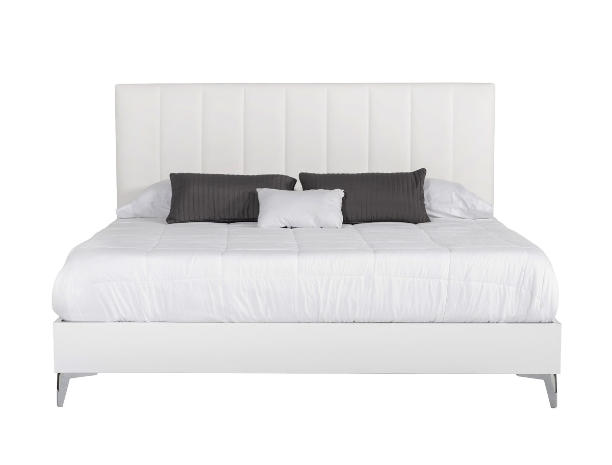 Angela Italian Modern White Eco Leather Bed
