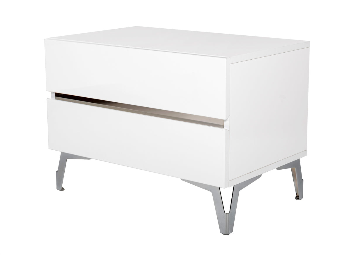 Angela Italian Modern White Eco Leather 4-Piece Bedroom Set