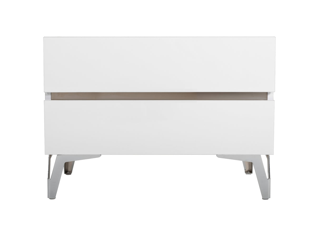 Angela Italian Modern White Eco Leather 4-Piece Bedroom Set
