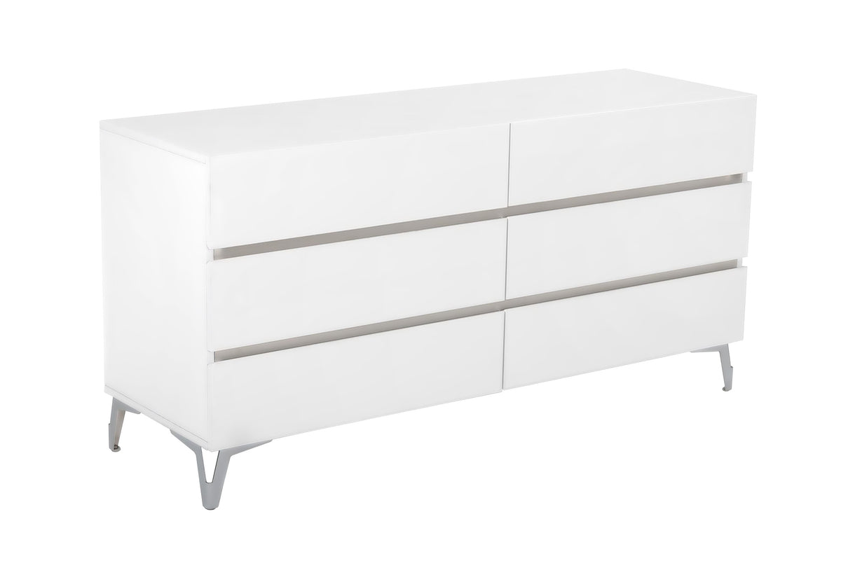 Angela Italian Modern White Eco Leather 4-Piece Bedroom Set