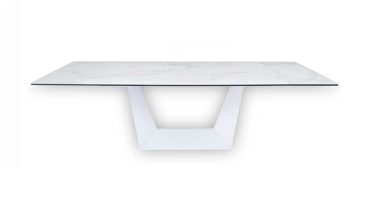 Baldwin Modern White Ceramic Extendable Dining Table