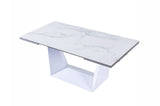 Baldwin Modern White Ceramic Extendable Dining Table