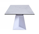 Baldwin Modern White Ceramic Extendable Dining Table