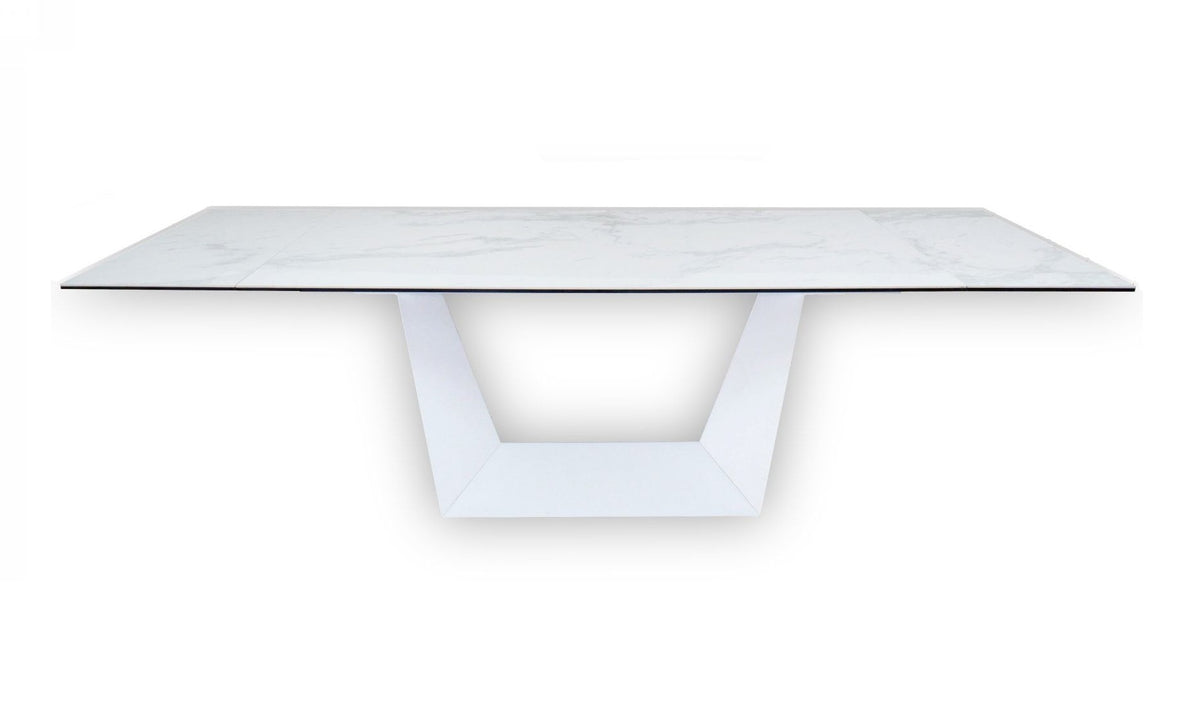 Baldwin Modern White Ceramic Extendable Dining Table
