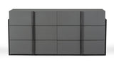 Lucia Italian Modern Elm and Matte Grey Dresser