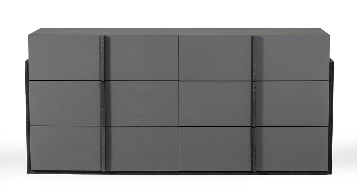 Lucia Italian Modern Elm and Matte Grey Dresser