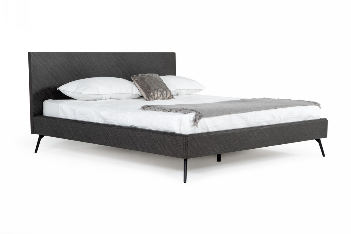 Gaige Eastern King Modern Grey Elm Bed