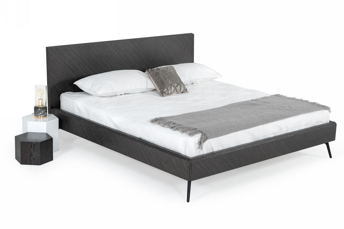 Gaige Eastern King Modern Grey Elm Bed