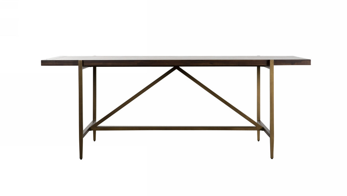 Mielcasa | Brown Modrest Shane Modern Acacia & Brass Dining Table | SKU VGNX-MEMPHIS-20179 | MPN: 76272 | Free Delivery & Free Return