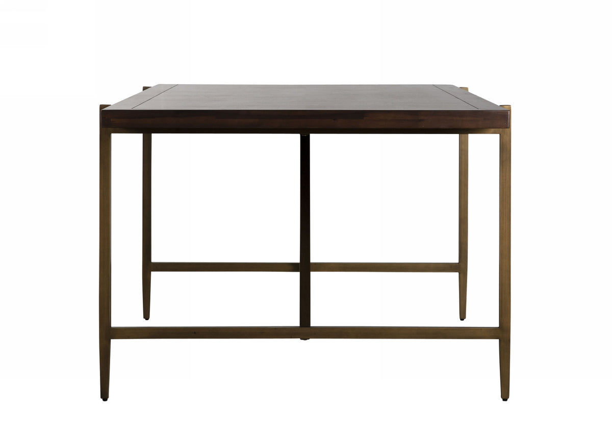 Shane Modern Acacia & Brass Dining Table