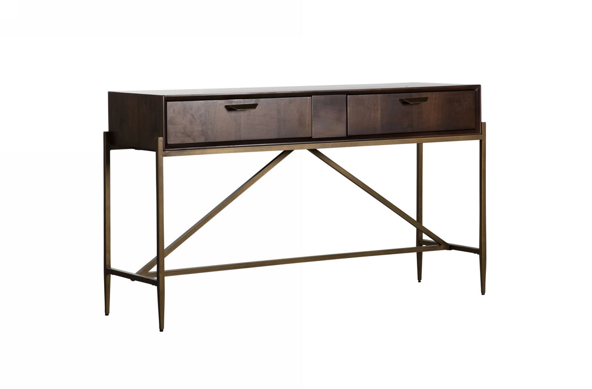 Mielcasa | Brown Modrest Shane Modern Acacia & Brass Console Table | SKU VGNX-MEMPHIS-20181 | MPN: 76275 | Free Delivery & Free Return