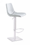 Manning Modern White Adjustable Bar Stool
