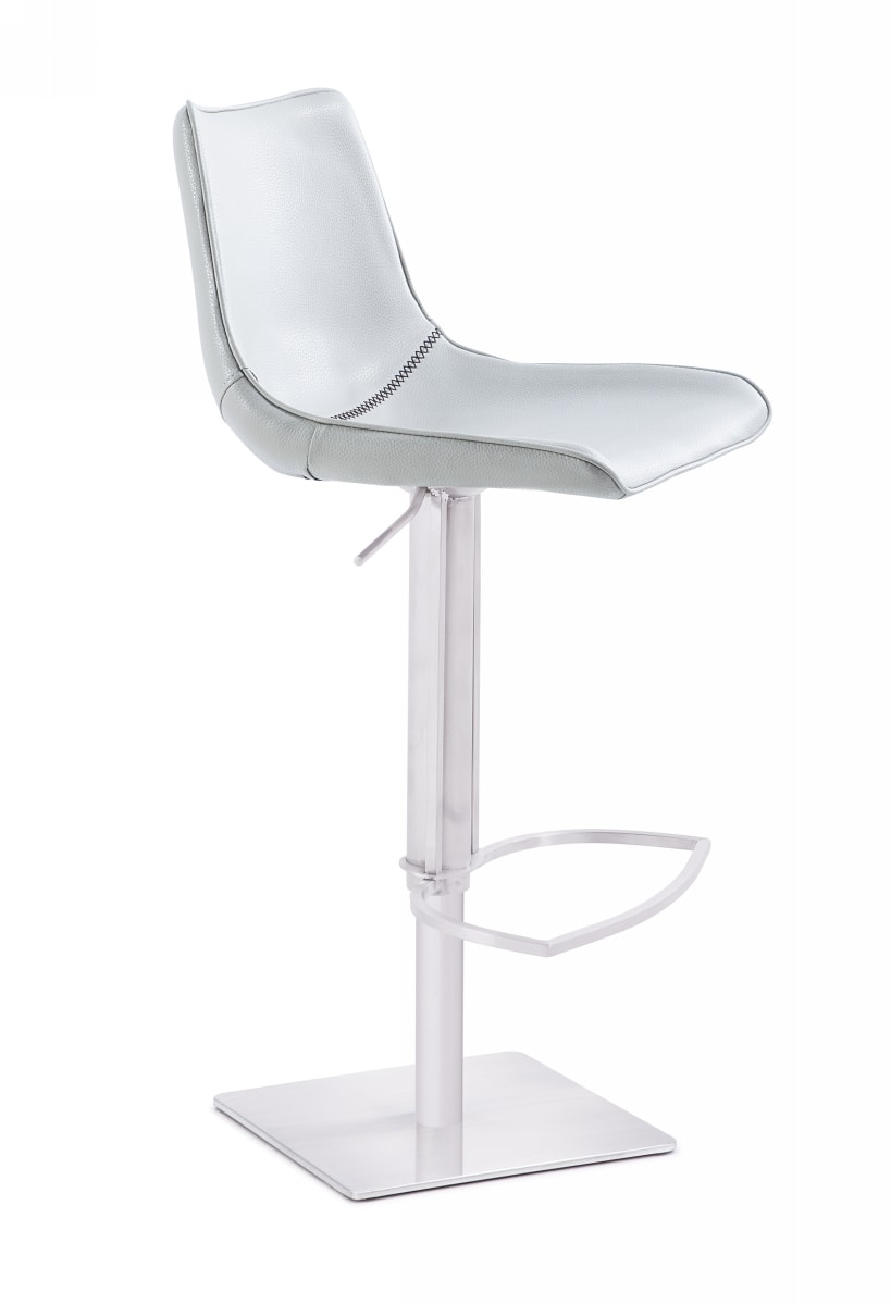 Manning Modern White Adjustable Bar Stool