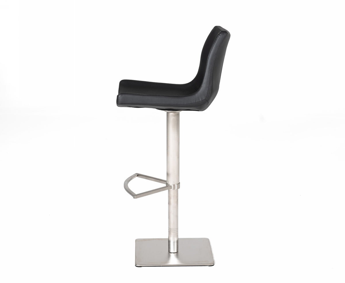 Aaron Modern Black Eco-Leather Bar Stool