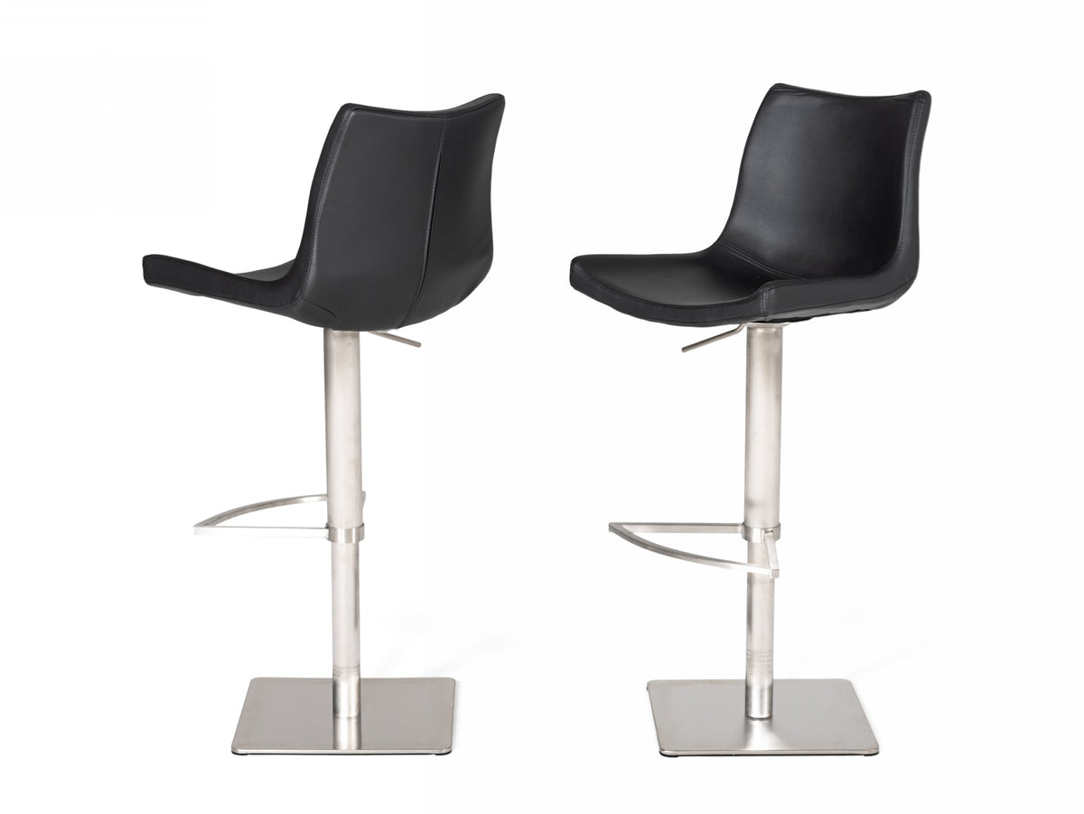 Aaron Modern Black Eco-Leather Bar Stool