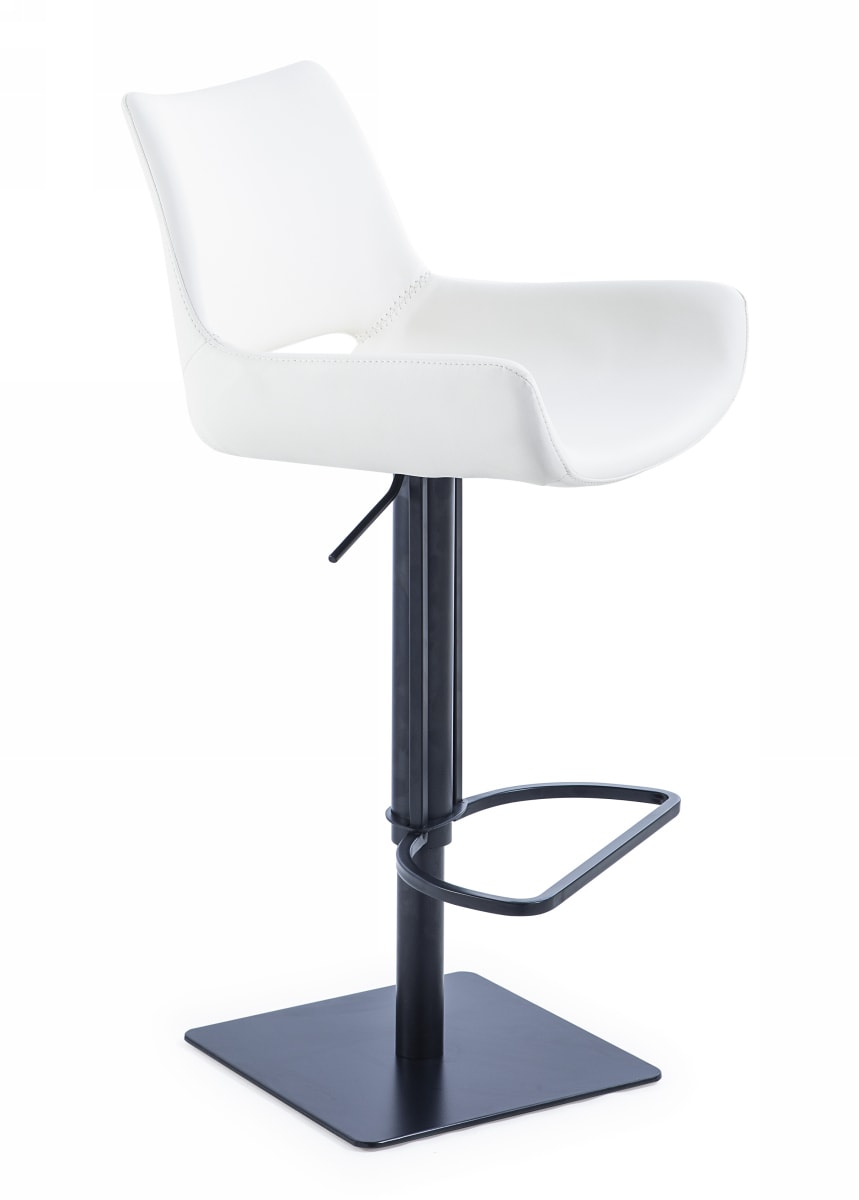 Niles Modern White Adjustable Bar Stool