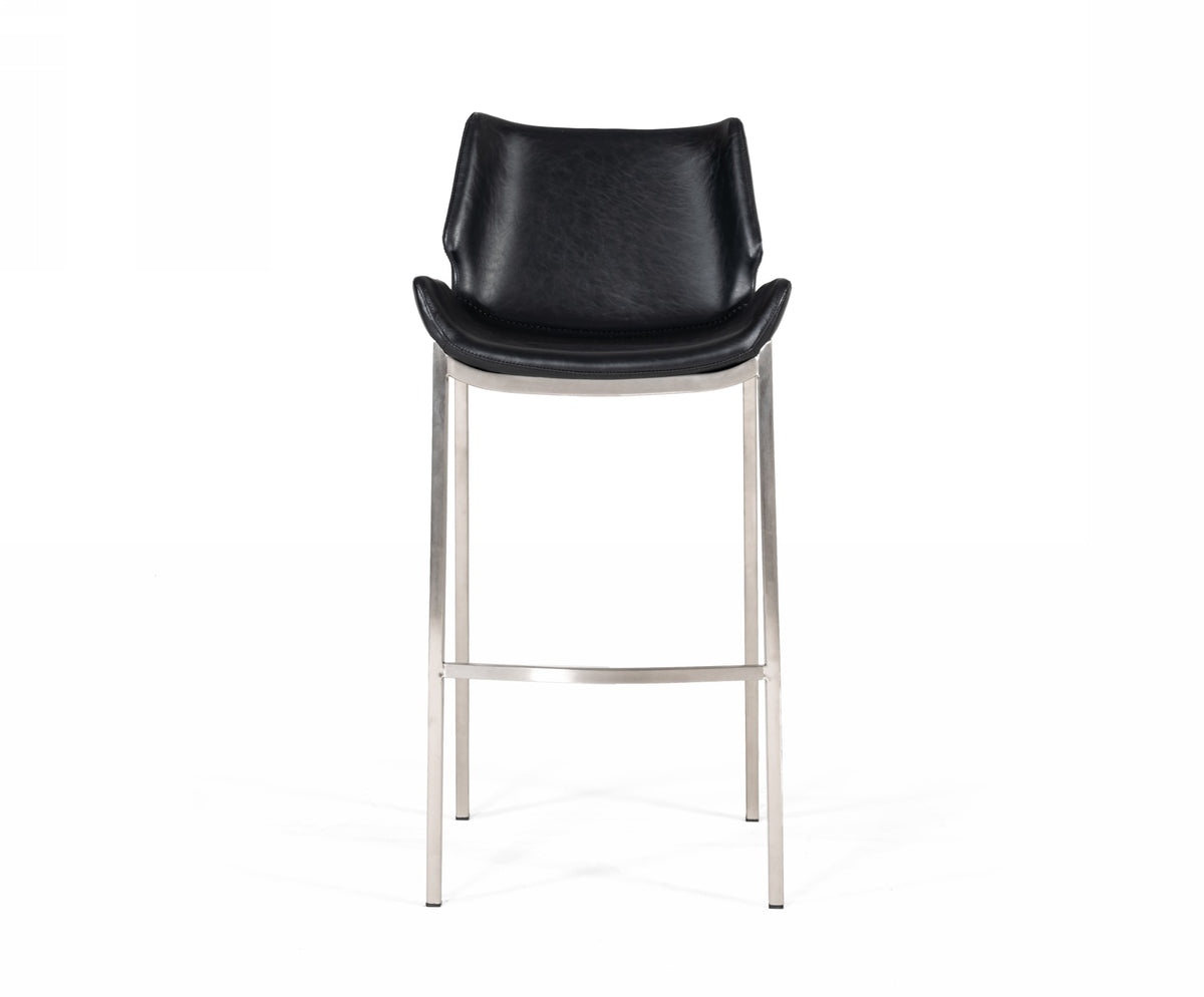 Dave Modern Black Eco-Leather Bar Stool (Set of 2)