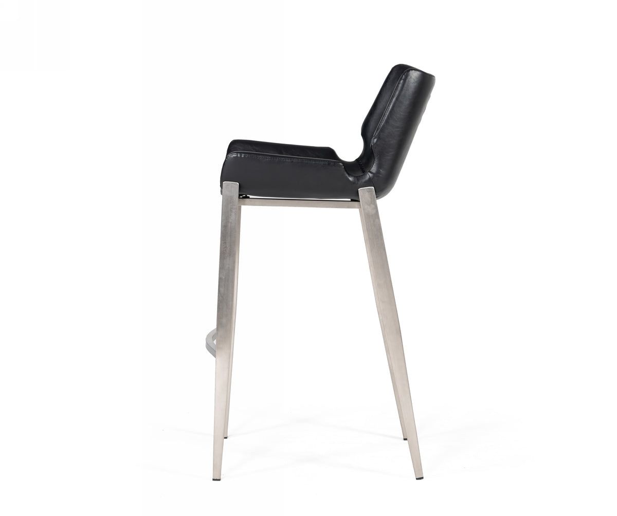 Dave Modern Black Eco-Leather Bar Stool (Set of 2)