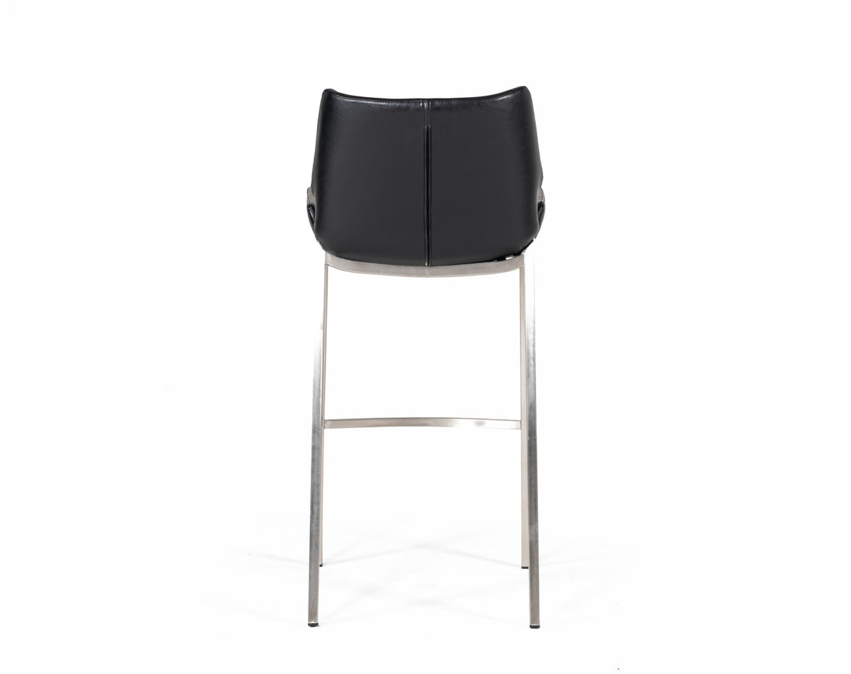 Dave Modern Black Eco-Leather Bar Stool (Set of 2)