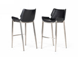 Dave Modern Black Eco-Leather Bar Stool (Set of 2)