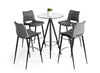 Dallas Clear Glass and Black Metal Bar Table