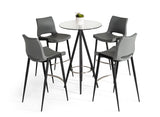Dallas Clear Glass and Black Metal Bar Table