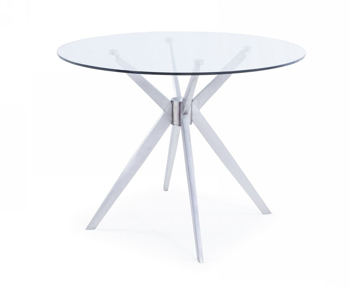 Dallas Modern Brushed Stainless Steel Dining Table
