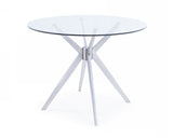 Dallas Modern Brushed Stainless Steel Dining Table