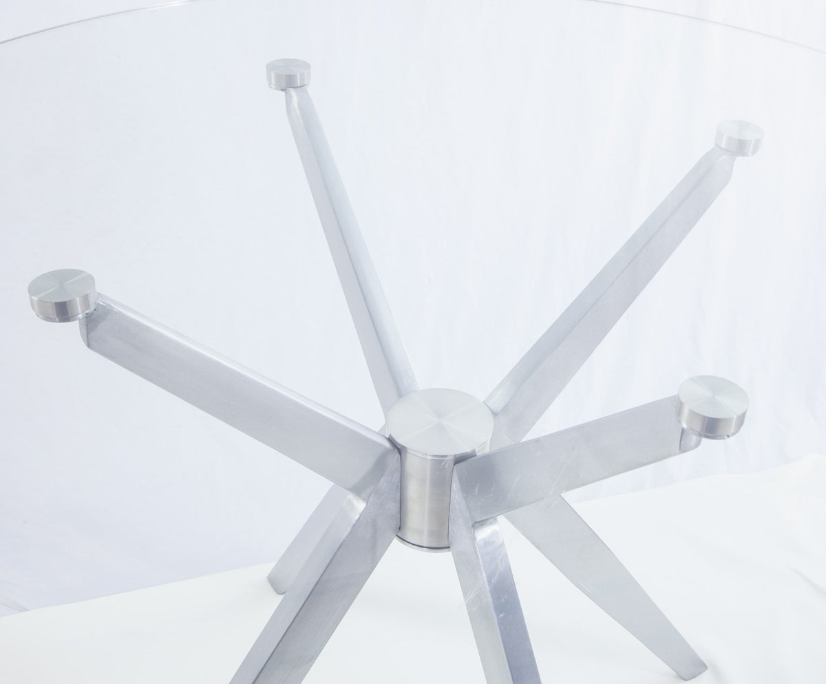 Dallas Modern Brushed Stainless Steel Dining Table
