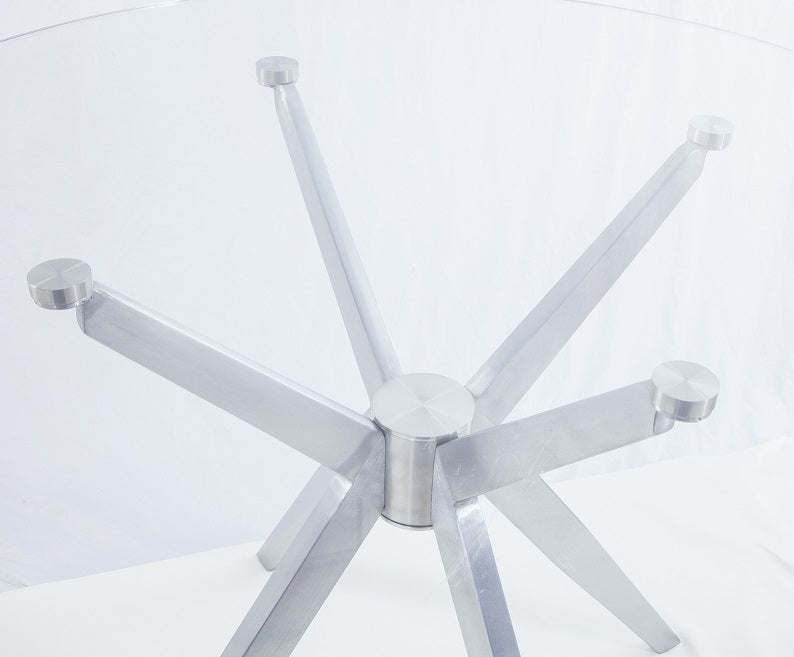 Dallas Modern Brushed Stainless Steel Dining Table