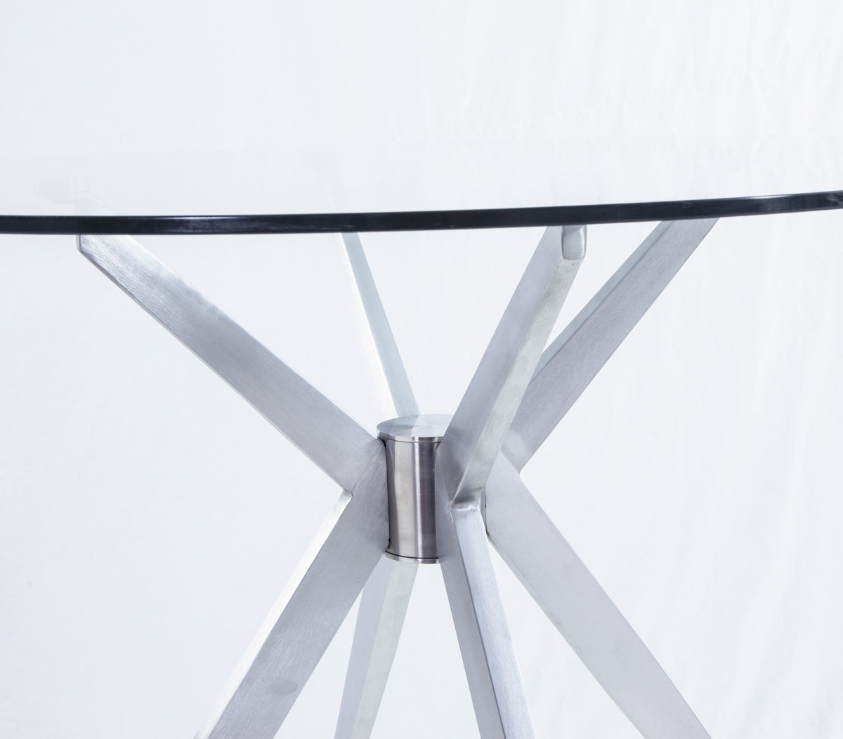 Dallas Modern Brushed Stainless Steel Dining Table