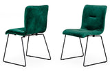 Yannis Modern Green Fabric Dining Chair (Set of 2)