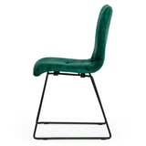 Yannis Modern Green Fabric Dining Chair (Set of 2)