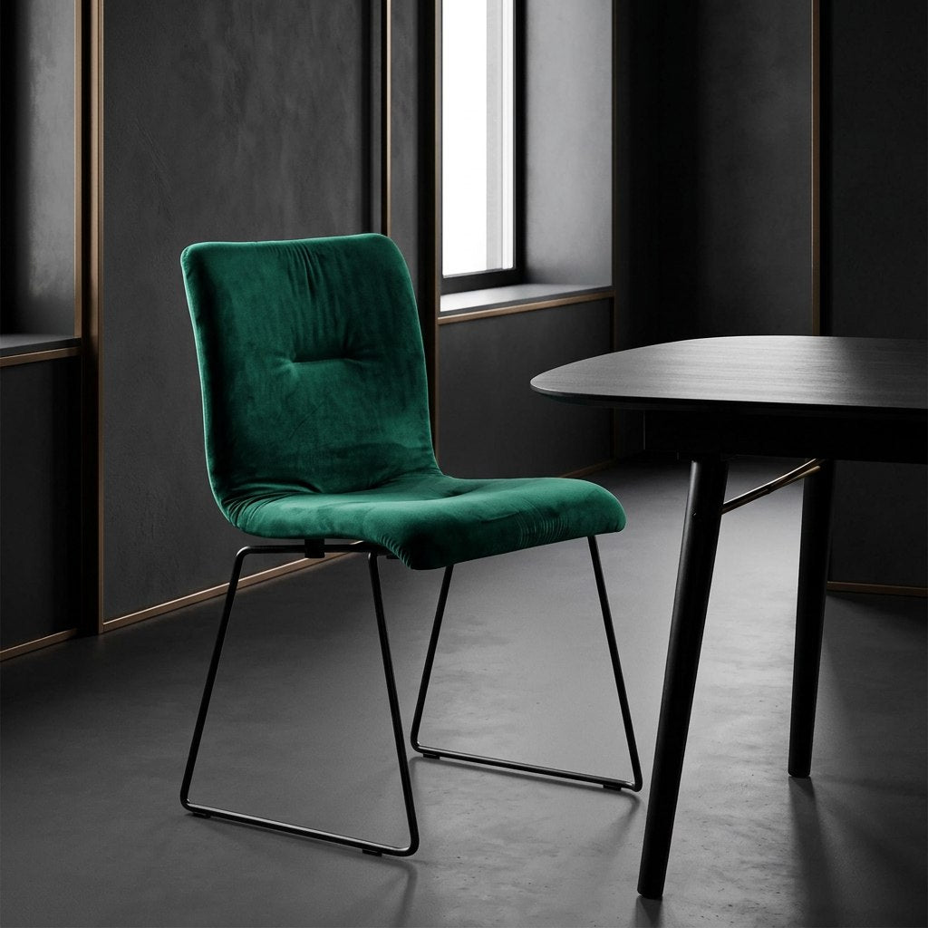 Yannis Modern Green Fabric Dining Chair (Set of 2)