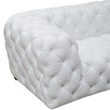 Dexter Transitional White Full Italian Leather Sofa