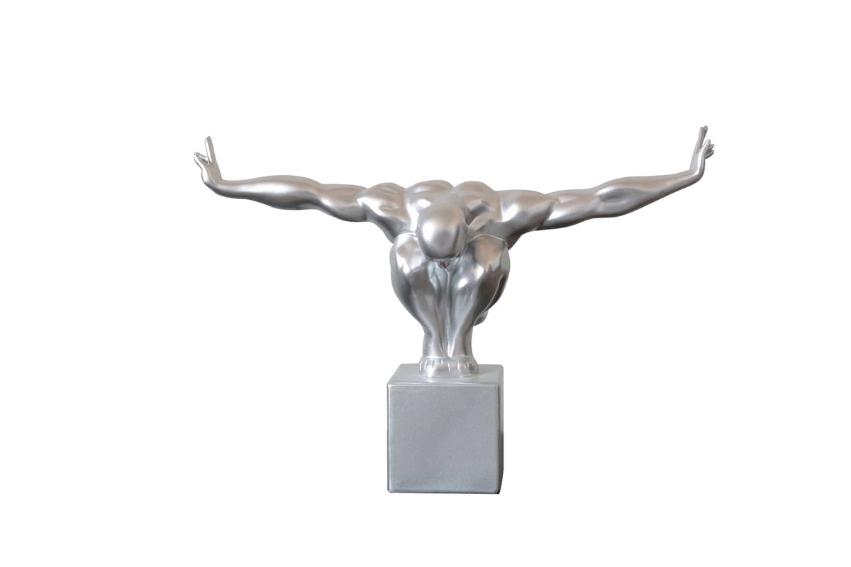 Mielcasa | Other Modrest Modern Glossy Silver Diver Sculpture | SKU VGTHSZ-0867 | MPN: 76358 | Free Delivery & Free Return