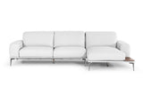 Villeneuve Modern White Italian Leather Sectional Sofa