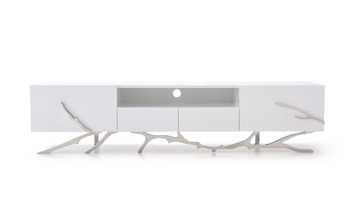 Mielcasa | White Modrest Legend 87" Wide Modern White TV Stand | SKU VGVCTV8111-22 | MPN: 76639A | Free Delivery & Free Return