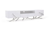 Legend 87"-Wide Modern White TV Stand