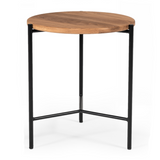 Bacone Industrial Oak and Black Iron End Table