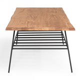 Barnum Industrial Oak and Black Iron Live Edge Coffee Table