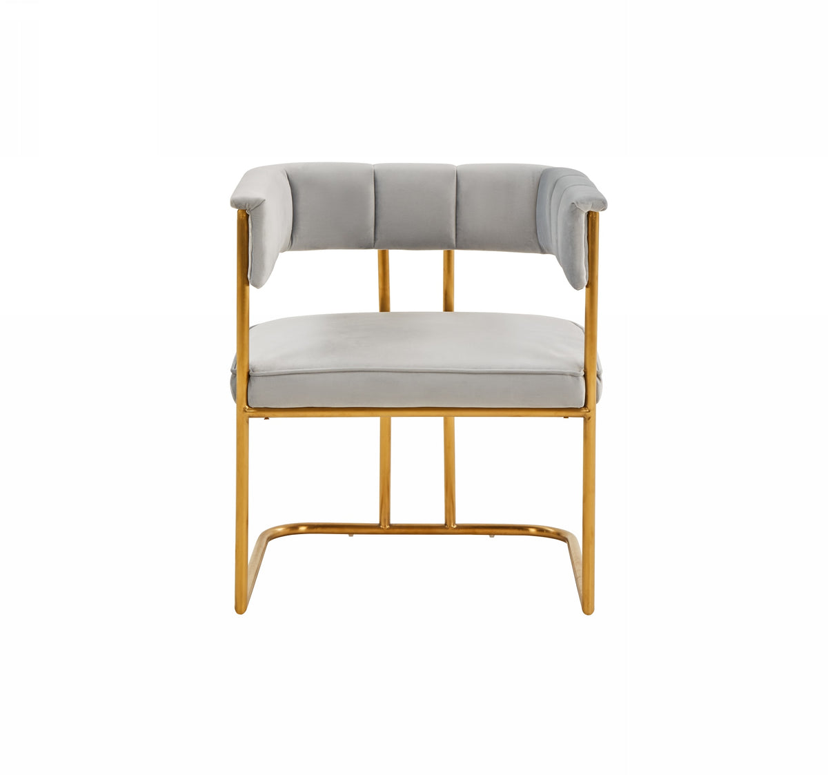 Bavaria Modern Light Grey Fabric + Gold Accent Chair