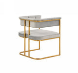 Bavaria Modern Light Grey Fabric + Gold Accent Chair