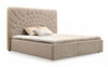 Moontide Glam Beige Velvet and Brushed Brass Bedroom Set
