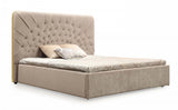 Moontide Glam Beige Velvet and Brushed Brass 4-Piece Bedroom Set