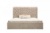Moontide Glam Beige Velvet and Brushed Brass 4-Piece Bedroom Set