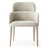 Cortina Modern Beige Eco-Leather Dining Arm Chair