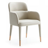 Cortina Modern Beige Eco-Leather Dining Arm Chair