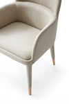 Cortina Modern Beige Eco-Leather Dining Arm Chair