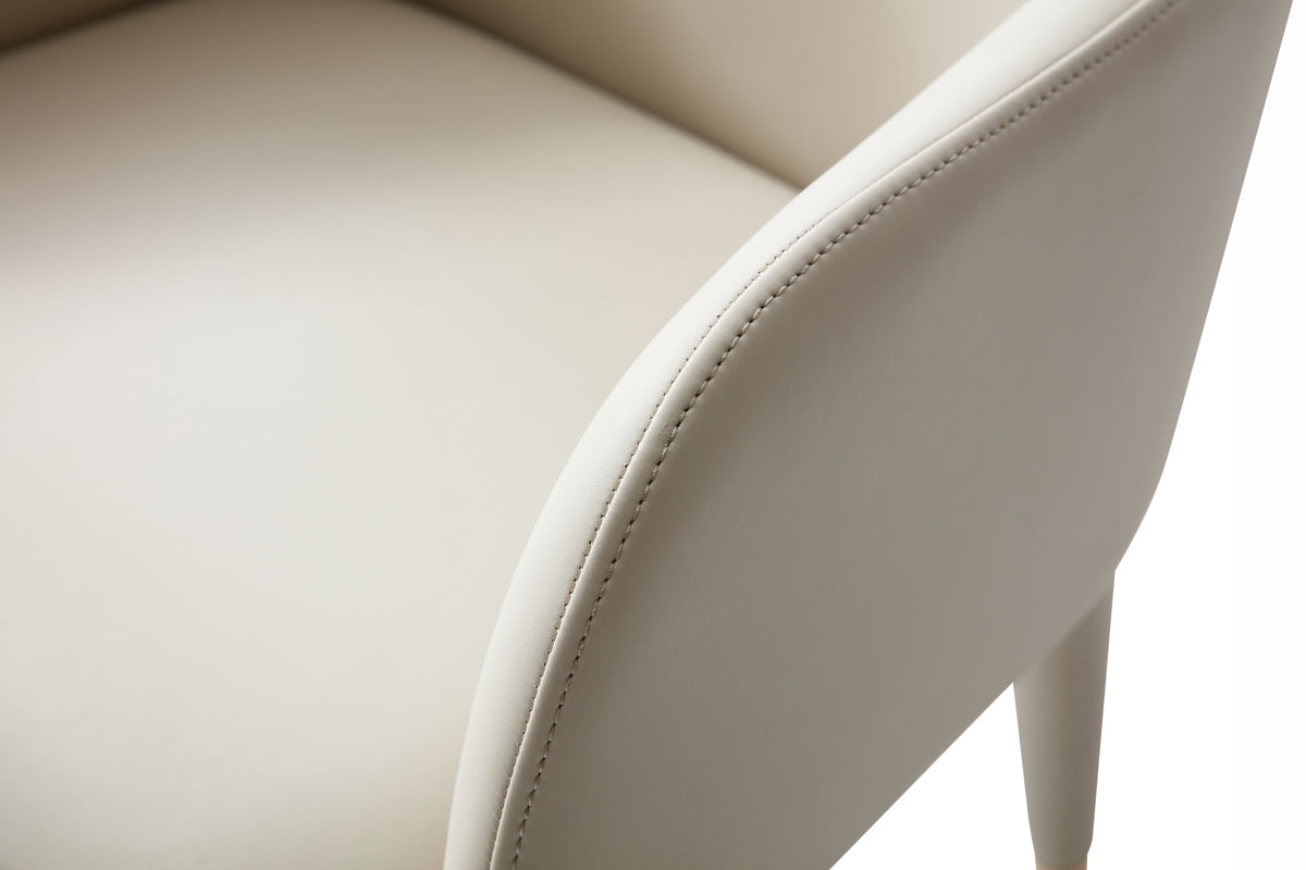 Cortina Modern Beige Eco-Leather Dining Arm Chair